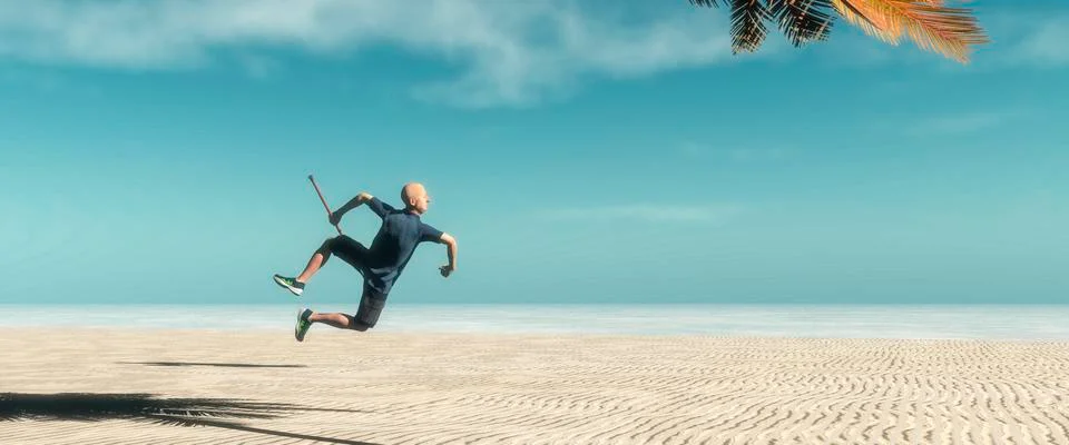 Mature man exercising Stock Illustration