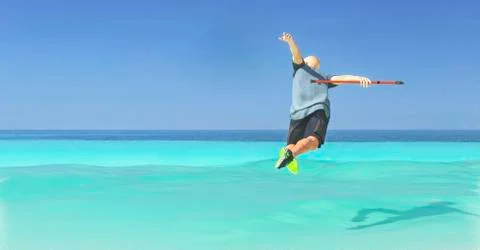 Mature man exercising Stock Illustration