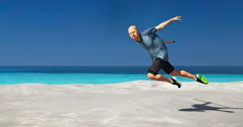 Mature man exercising Stock Illustration