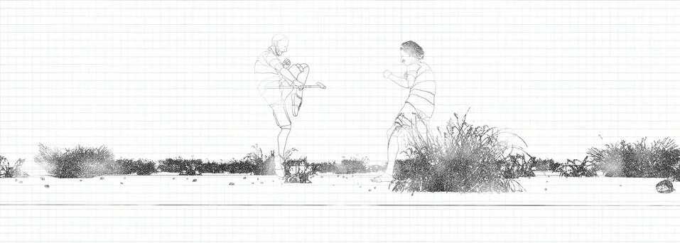 Mature man exercising Stock Illustration