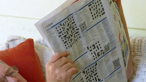 Mature Man Reading A Newspaper Stock Footage 77409266