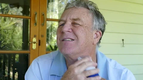 Mature Man Using Electric Shaver Stock-Footage 77280149