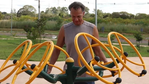 Mature Man Working Out Stock Footage 107924872