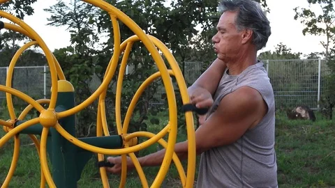 Mature Man Working Out Stock Footage 107924897