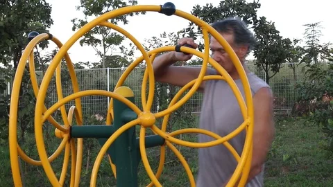 Mature Man Working Out Stock Footage 107924898