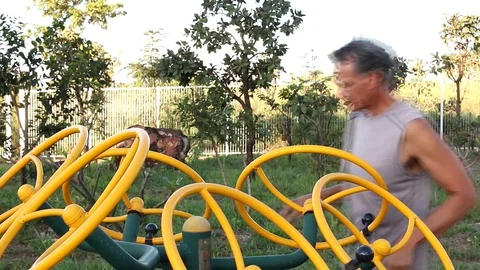 Mature Man Working Out Stock Footage 107953140