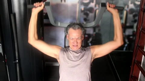 Mature Man Working Out Video stock 168438581
