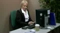 Mature office worker having major computer problems HD Footage