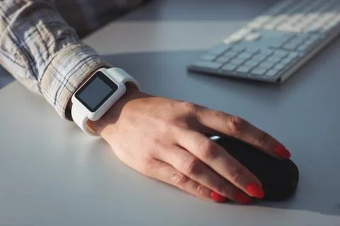 Mature student using computer Foto stock