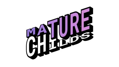 MATURE vs CHILDS, 3D Text Animation in Isometric View with Opposite Word Motion Stock Footage 314263714
