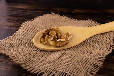 Mature walnut kernels Stock Photos