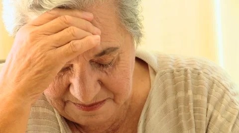 Mature woman very worried Stock Footage