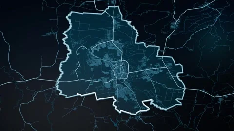 Maturin Venezuela Glowing Digital Map Animation 4K 動画素材 339851553