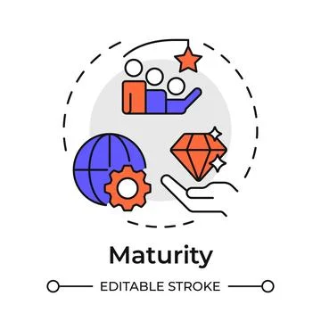 Maturity multi color concept icon Stock Illustration
