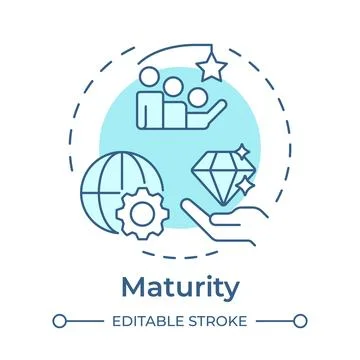 Maturity soft blue concept icon Stock Illustration