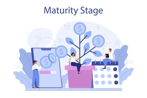 Maturity stage concept. Project life cycle period. Successful business Stock-Illustration