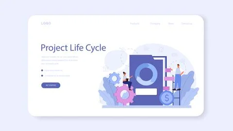 Maturity stage web banner or landing page. Project life cycle period. Stock-Illustration