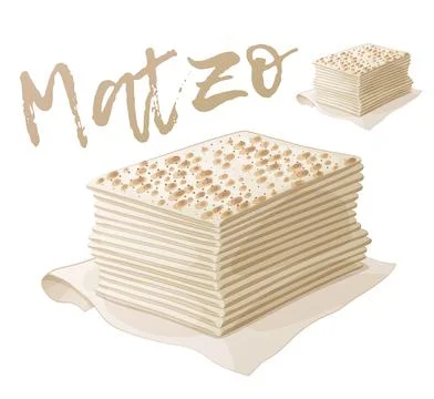 Matzo vector passover illustration. Cartoon pesach food icon isolated on white Stock Illustration