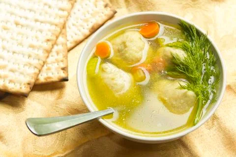 Matzoh ball soup Stock Photos