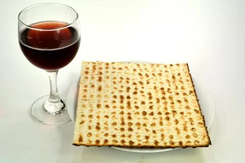 Matzos and wine Stock Photos