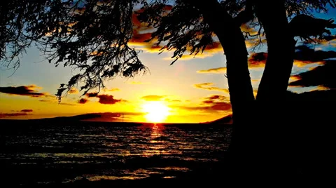 Maui beach sunset time lapse 스톡 동영상 39589329