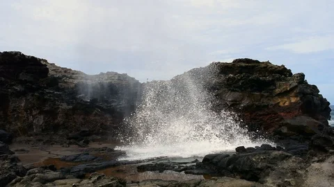 Maui Blow Hole Stock Footage 120531426