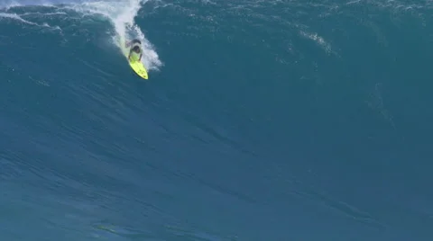 MAUI, HAWAII. Surfers Ride Giant Ocean Waves Breaking Stock Footage 59197430