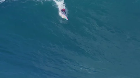 MAUI, HAWAII.  Surfers Ride Giant Ocean Waves Breaking Stock Footage 59215067