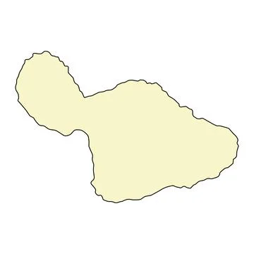 Maui island map symbol shape, travel web flat concept icon vector illustratio Stock Illustration