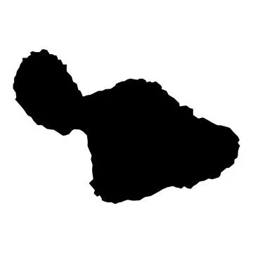 Maui island map symbol shape, travel web flat concept icon vector illustratio Stock Illustration