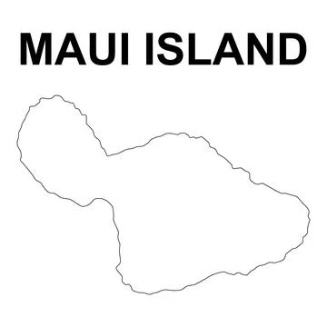 Maui island map symbol shape, travel web flat concept icon vector illustratio Stock Illustration