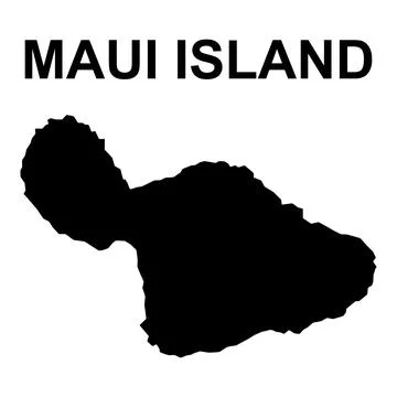 Maui island map symbol shape, travel web flat concept icon vector illustratio Stock Illustration