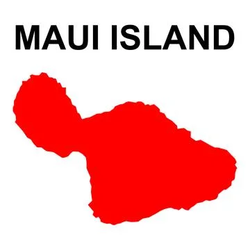 Maui island map symbol shape, travel web flat concept icon vector illustratio 스톡 일러스트