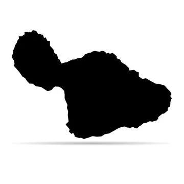 Maui island map symbol shape, travel web flat concept icon vector illustratio 스톡 일러스트