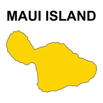 Maui island map symbol shape, travel web flat concept icon vector illustratio Stock Illustration