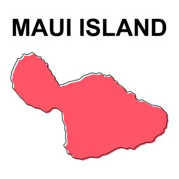 Maui island map symbol shape, travel web flat concept icon vector illustratio Illustrazione stock