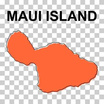 Maui island map symbol shape, travel web flat concept icon vector illustratio Illustrazione stock