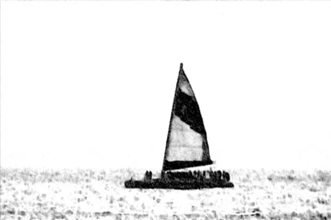 Maui-sailboat sketch effect Stock Footage 1064611