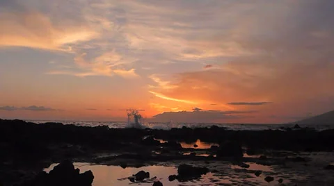 Maui Sunset Beach Stock Footage 37781793