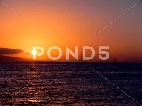 Maui Sunset Stock Photos