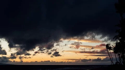 Maui Sunset Time Lapse Video Stock Footage 93482619