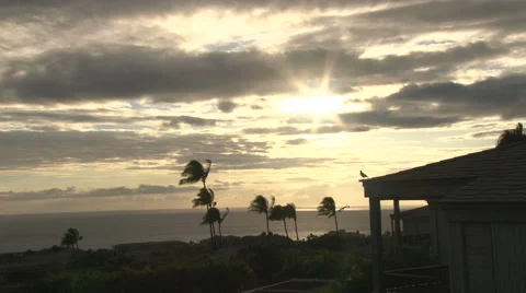 Maui Sunset View From Lanai Stock Footage 64402832