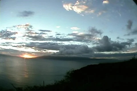Maui time lapse-sunset wide Stock Footage 1064602