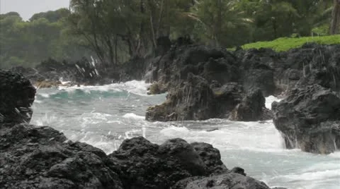 Maui Valcanic Beach Stock Footage 20491861
