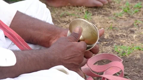 Mauli Ringan, cheerful Pilgrims, devotees are forming a circle around the idol Stock Footage 282118084