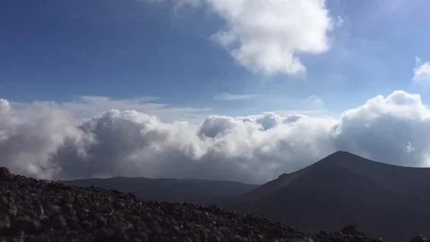 Maunakea Clouds at 4200 ft elevaion Stock Footage 91217490