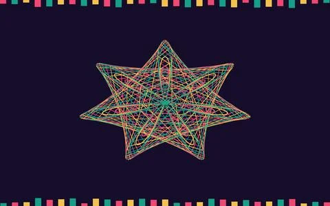 Maurer Rose Chord Web Algorithmic Background 스톡 일러스트