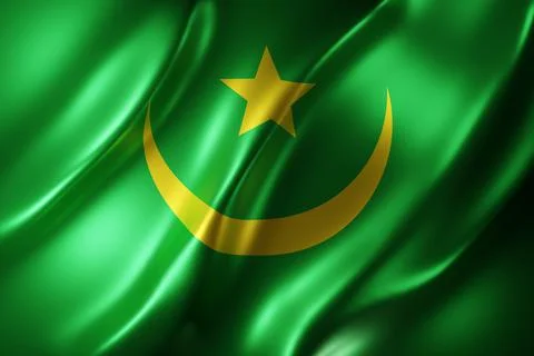 Mauritania 3d flag Stock Illustration