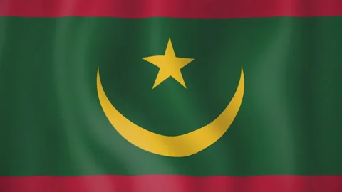 Mauritania animated flag. Seamless loop. 4K Stock Footage 145446544