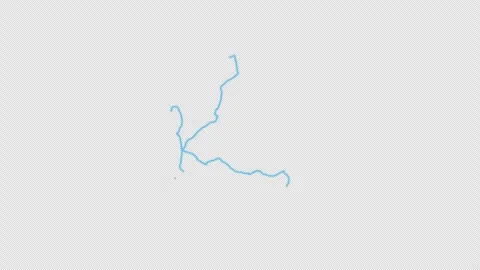 Mauritania Country Line Map Self Drawing Animated Overlay, Alpha 4K 库存影片 340290537